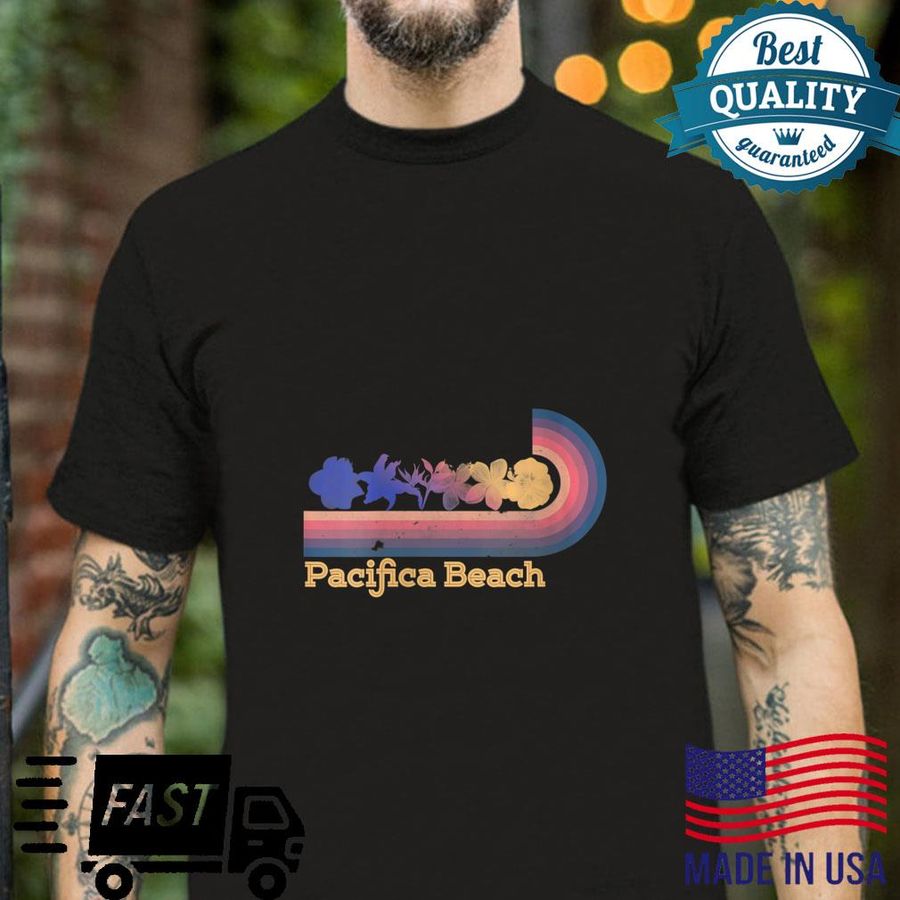 Retro Pacifica Beach Tropical Flowers 80’s Style Surfing Shirt