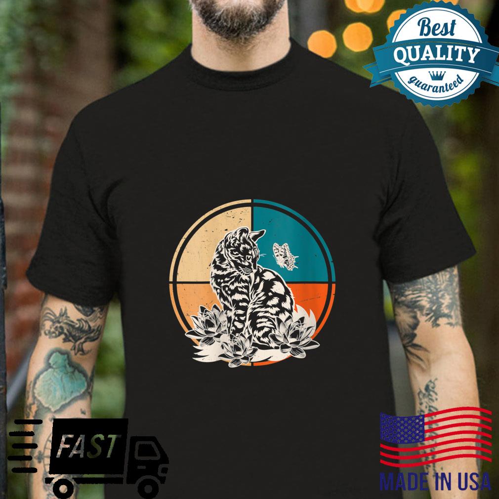 Retro Vintage Cat Nature Butterfly Shirt