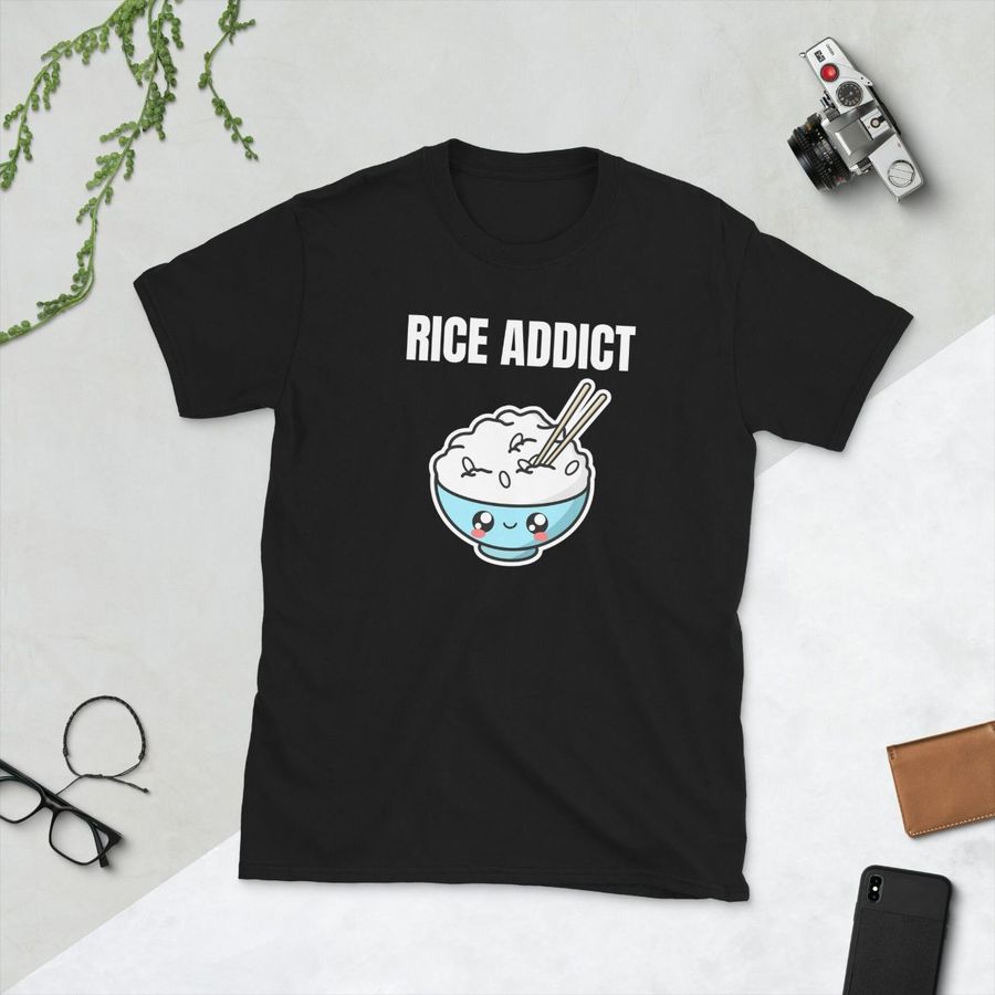 Rice Addict White Rice Brown Rice Jasmine Rice Asia Asian Food Foodie Funny Gift Idea Birthday Present Short-Sleeve Unisex T-Shirt