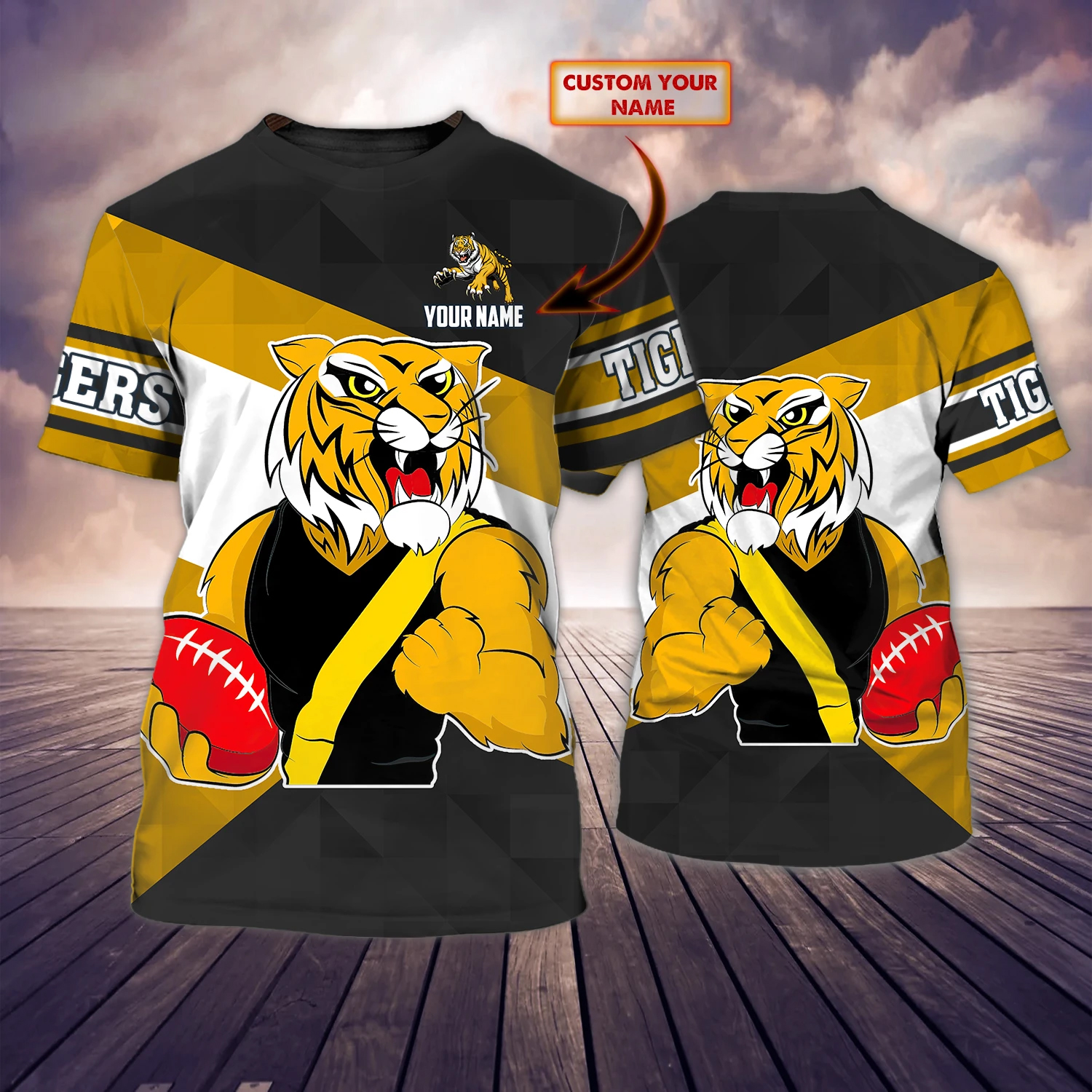 Richmond Animation Tigers Personalized Name 3D Tshirt