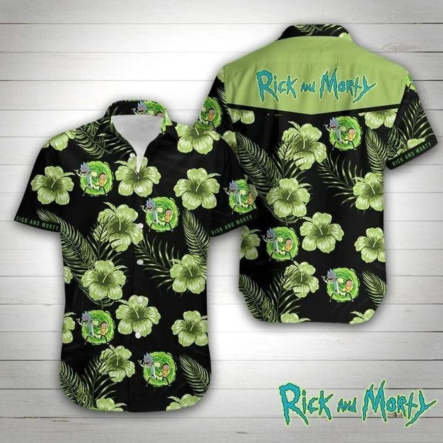 Rick And Morty Hawaiian III Graphic Print Short Sleeve Hawaiian Casual Shirt N98 - 9807