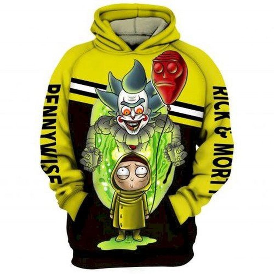 Rick Morty And Pennywise Men And Women 3D Full Printing Hoodie