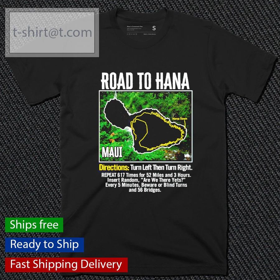 Road to Hana Map Maui Island Guide Hawaii Hawaiian t-shirt Hawaiian Shirt