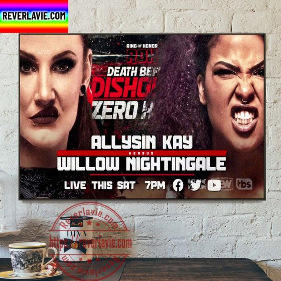 ROH Death Before Dishonor Allysin Kay vs Willow Nightingale Home Decor Poster Canvas