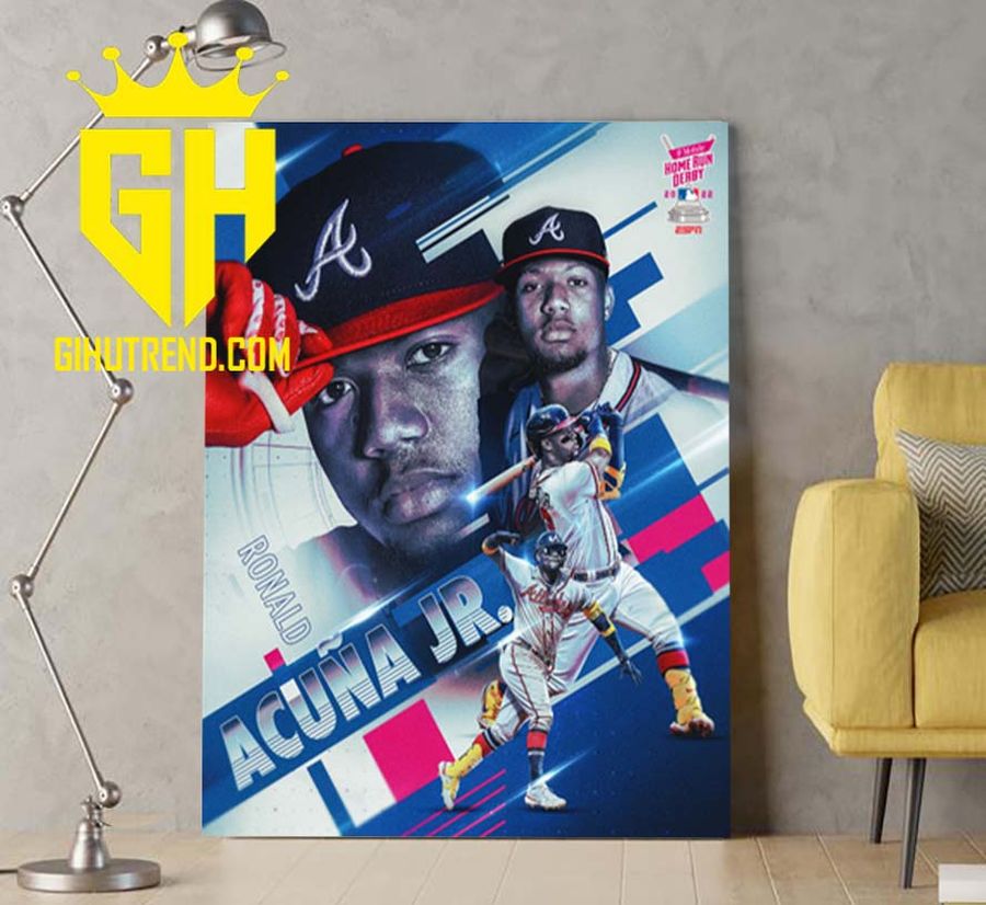 Ronald Acuna Jr Home Run Derby MLB Poster Canvas