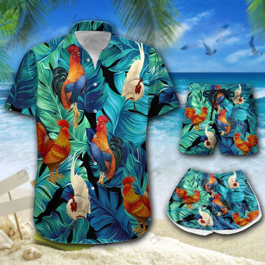 Roosters Hawaii Shirt & Shorts MHT21071105-MHO21071105
