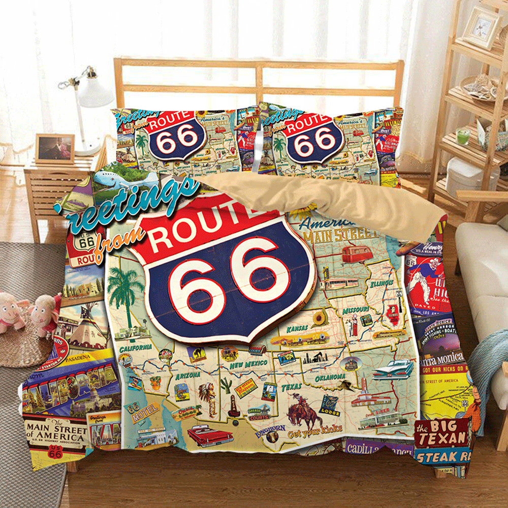 Route 66 #4 Duvet Cover Quilt Cover Pillowcase Bedding Sets