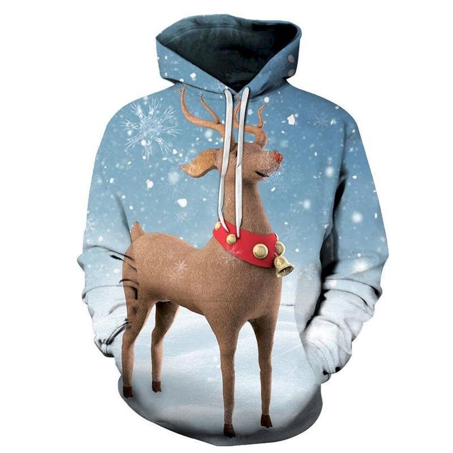 Rudolph Red Nose Reindeer Christmas Hoodie Hoodie Pullover Custom
