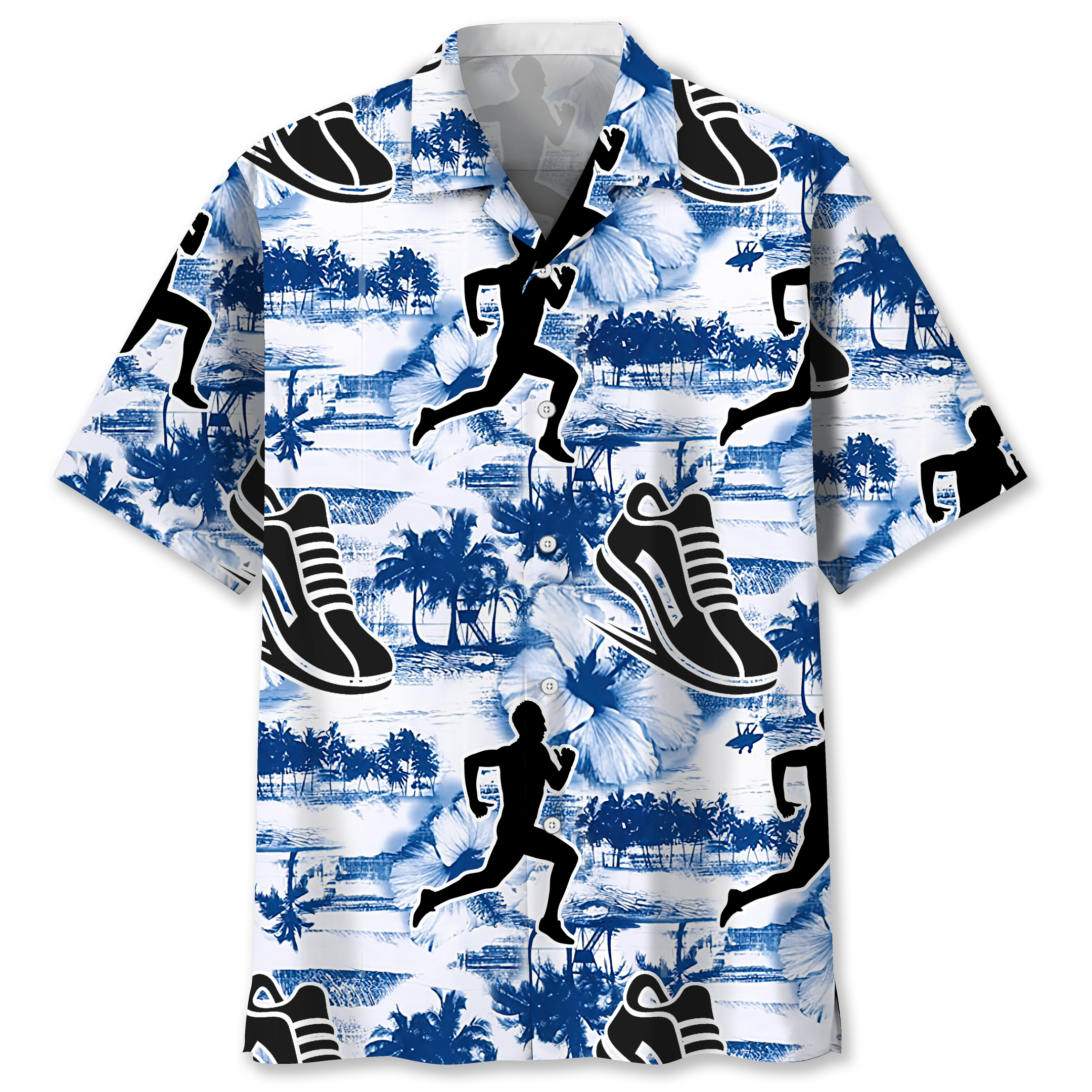Running Blue Nature Hawaiian Shirt