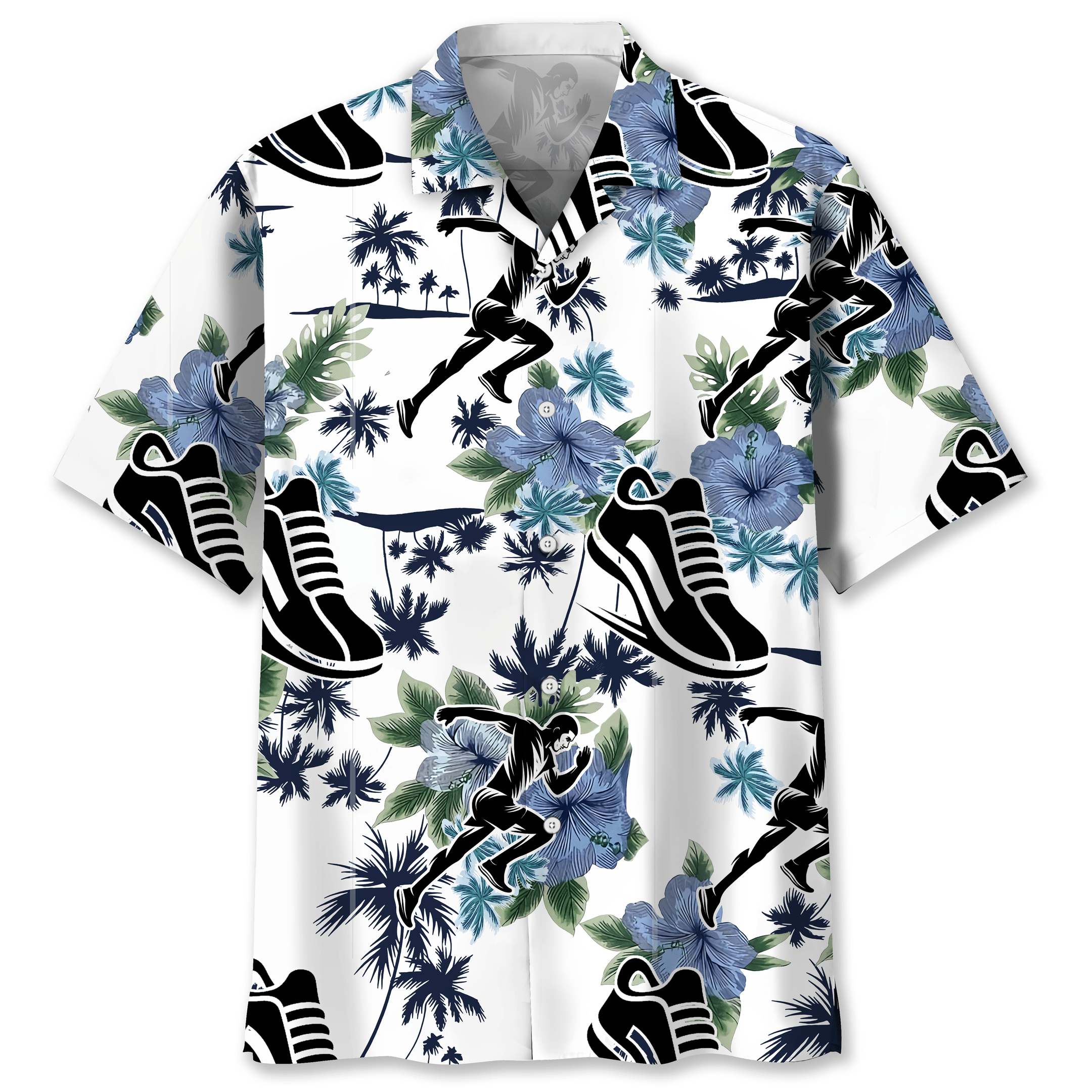 Running White Nature Hawaiian Shirt