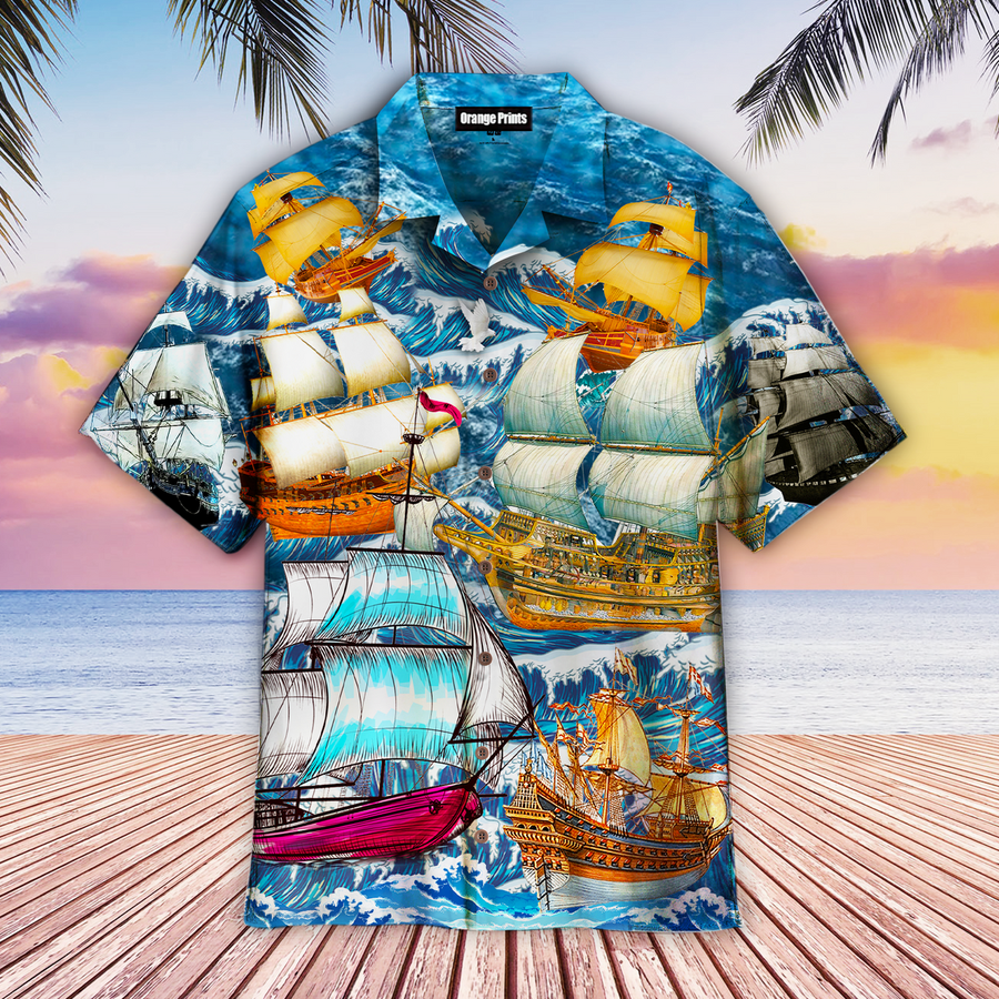 Sailing Boat Aloha Hawaiian Shirt.png