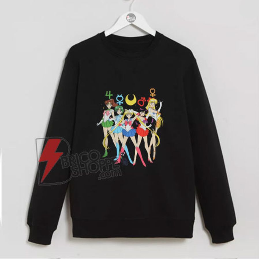 Sailor Moon Group Symbols Sweatshirt – Funny’s Sailor Moon Sweatshirt