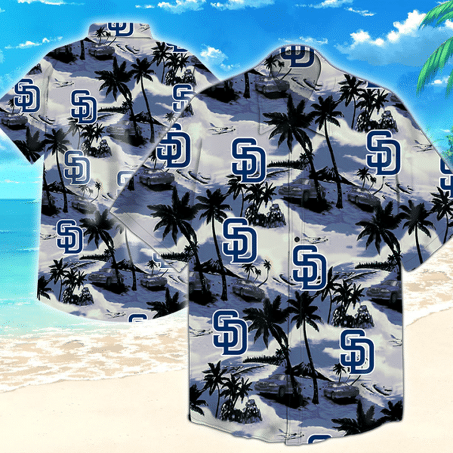 San Diego Padres Mlb Hawaiian Graphic Print Short Sleeve Hawaiian Shirt L98 - 125.png