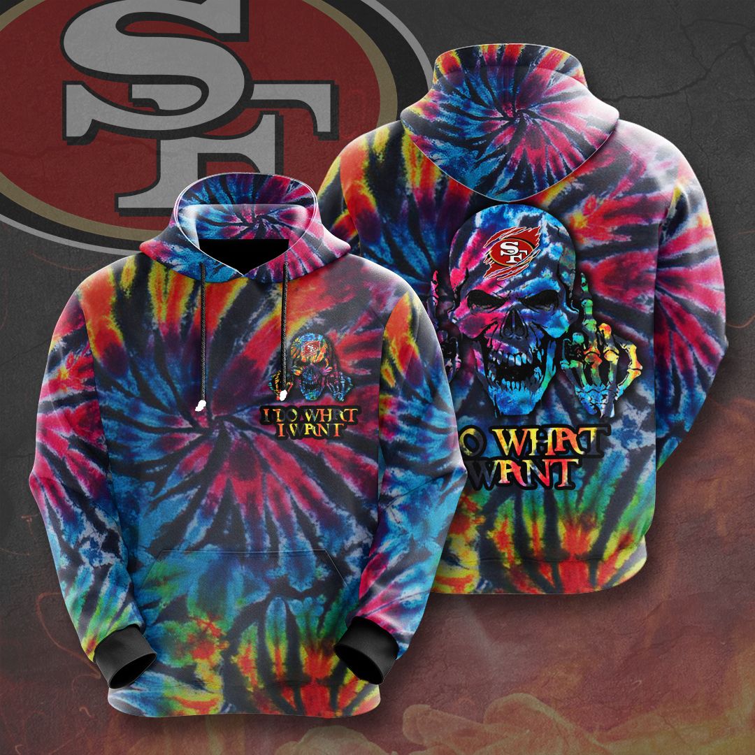 San francisco 49ers I do what I want colorful skull 3D Hoodie
