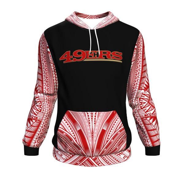 San Francisco 49Ers Maori Tattoo Red 3D Hoodie Sweatshirt