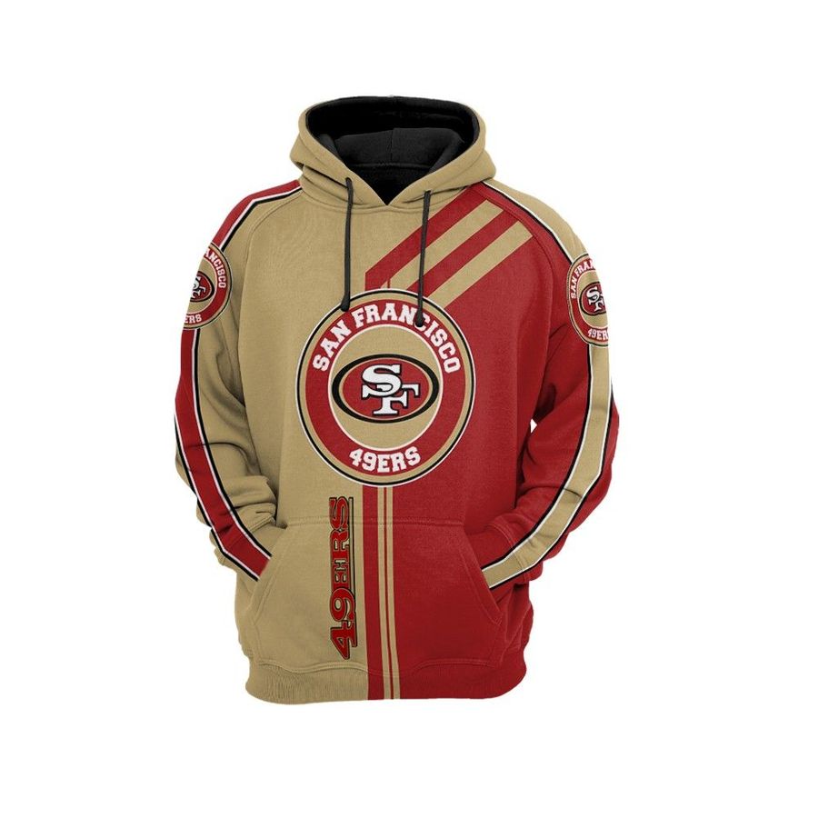 San Francisco 49Ers Nfl Brown 3D Hoodie Sweatshirt