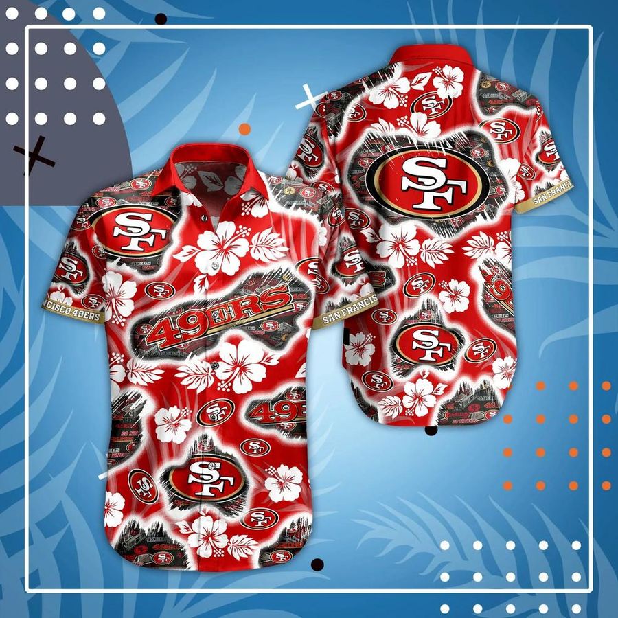 San Francisco 49ers NFL Hawaii Shirt And Short Graphic Floral