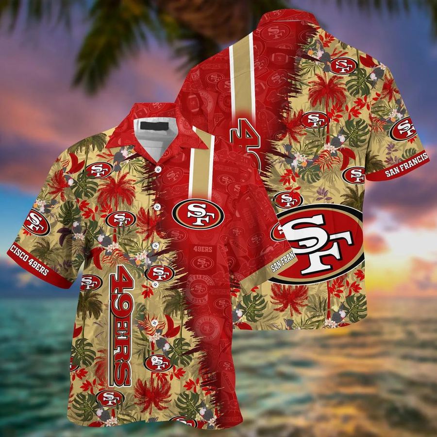 San Francisco 49ers NFL Team Football Beach Shirt Summer Button Down Hawaiian Shirt And Short Best Fan Ever