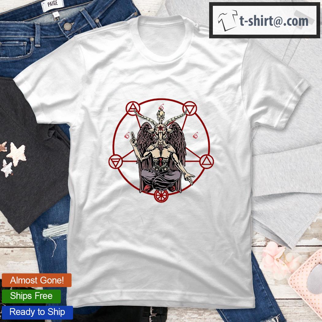 Satanic Pentagram 666 Baphomet Ritual Goth Shirt