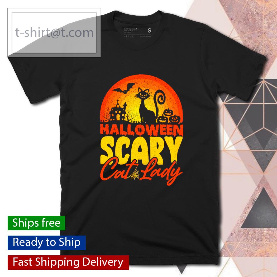 Scary Halloween Cat lady shirt