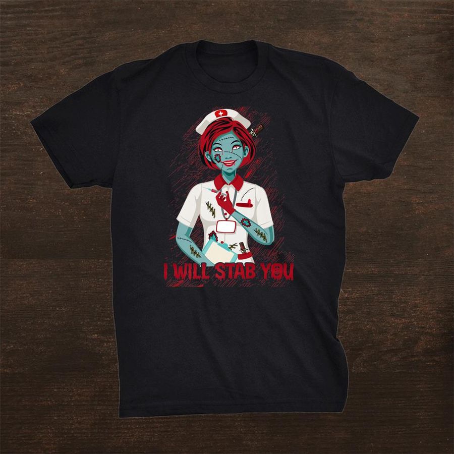 Scary Zombie Nurse Halloween Costume Shirt