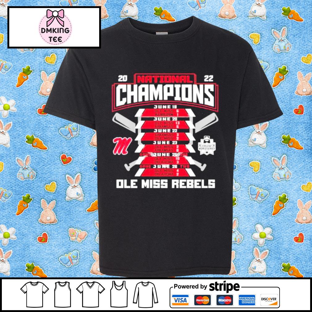 Schedule And Scores National Champions 2022 Ole Miss Rebels Shirt