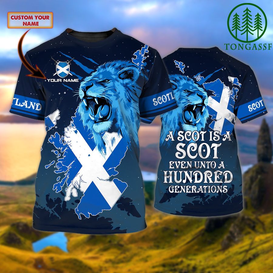 SCOTLAND Flag Lion Personalized 3D Tshirt