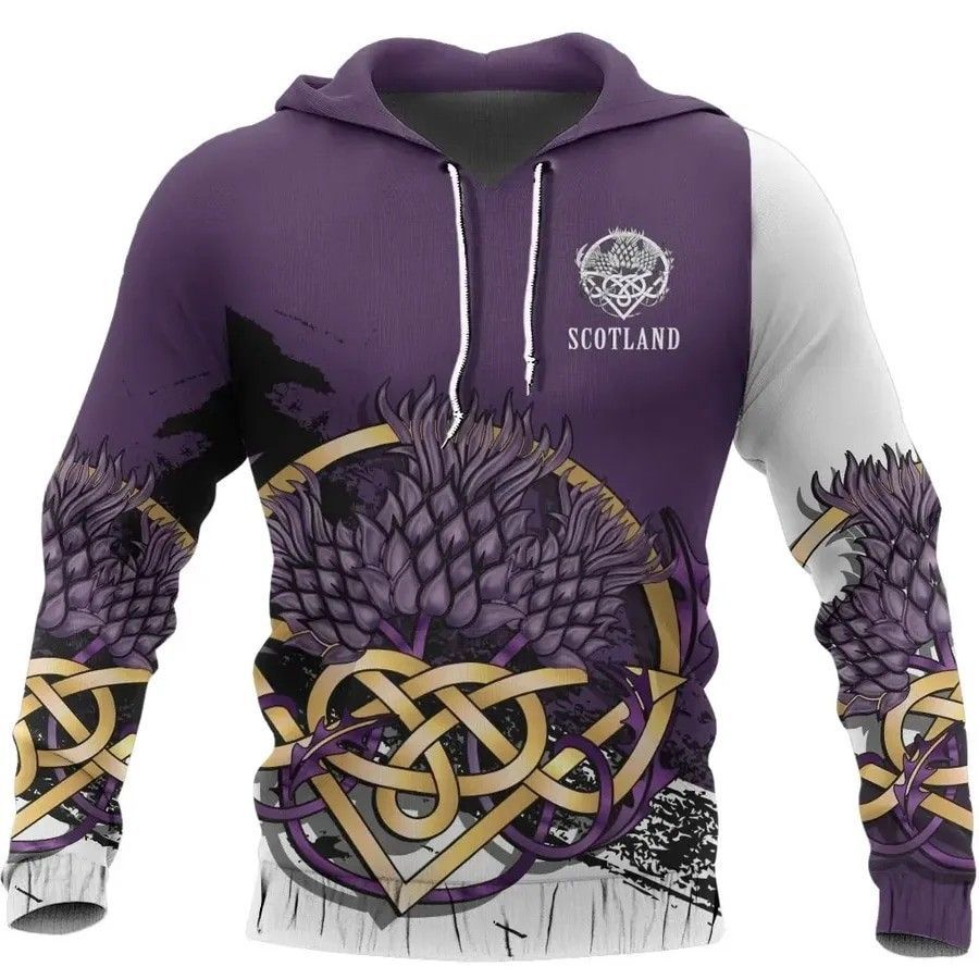 Scottish Thistle Celtic Special Pullover And Zip Pered Hoodies Custom 3D Lineman Clothes Graphic Printed 3D Hoodie All Over Print Hoodie For Men For Women
