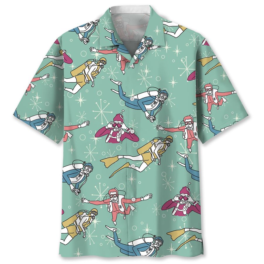 scuba diving geometric hawaii shirt