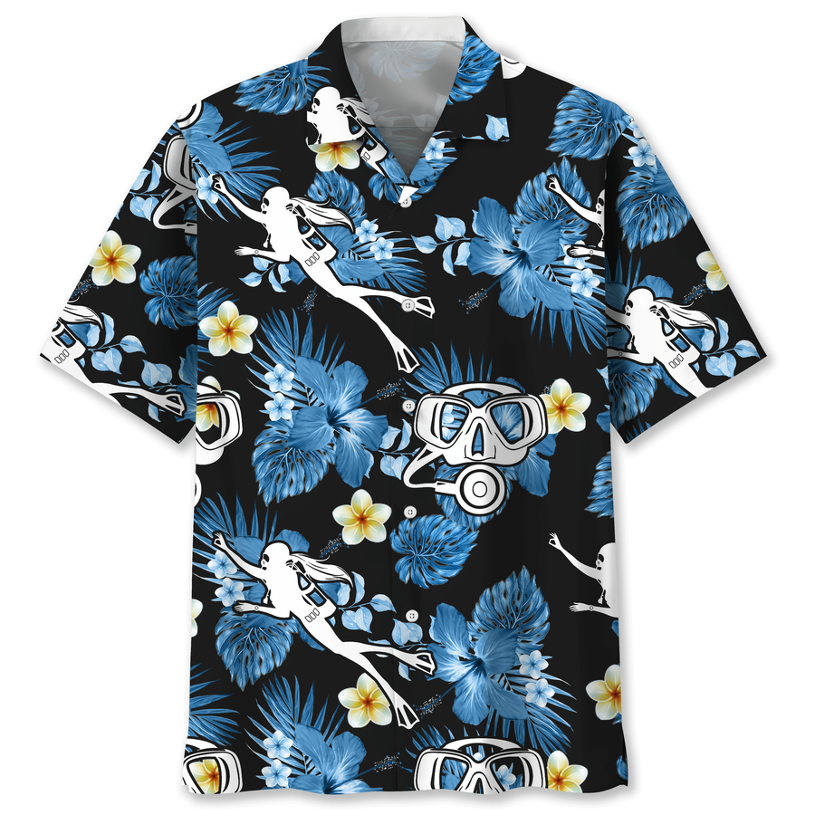 Scuba Diving Nature Hawaiian Shirt.png