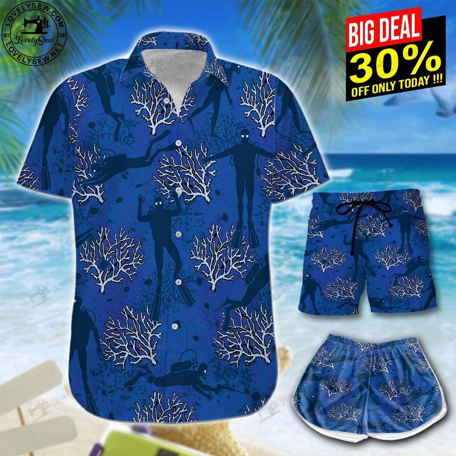 Scuba Diving Ocean Coral Hawaii Shirt & Shorts LIT21072003-LIO21072003