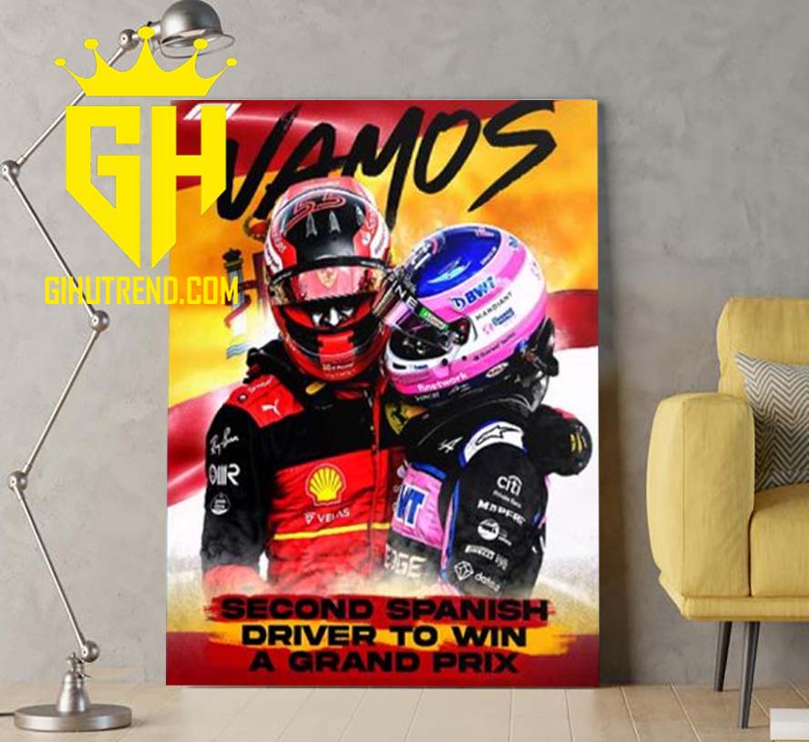 Scuderia Ferrari Carlos Sainz Becomes The Second Spanish Driver To Take Victory In F1 Poster Canvas