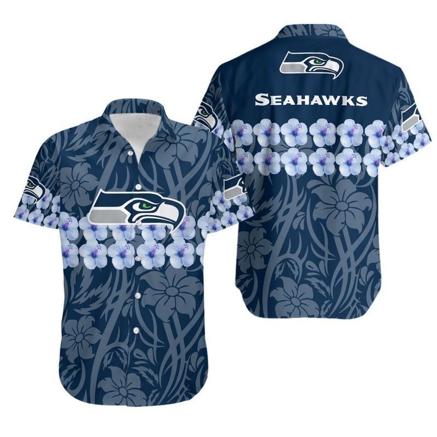 Seattle Seahawks Flower and Logo Hawaii Shirt and Shorts Summer Collection H97