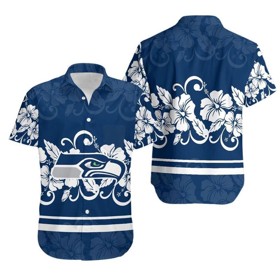 Seattle Seahawks Hibiscus Flowers Hawaii Shirt and Shorts Summer Collection H97