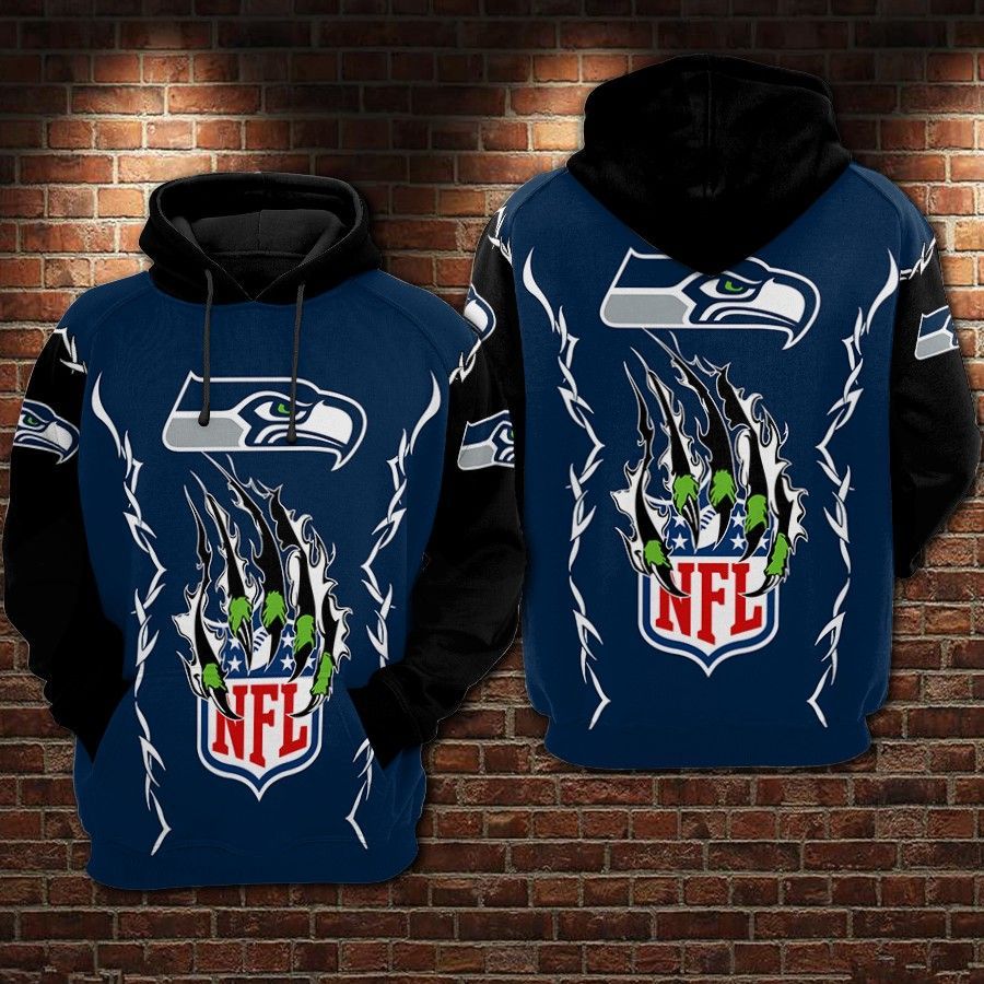 Seattle Seahawks Nfl Football Claws 3D Hoodie For Men For Women Seattle Seahawks All Over Printed Hoodie. Seattle Seahawks 3D Full Printing Shirt
