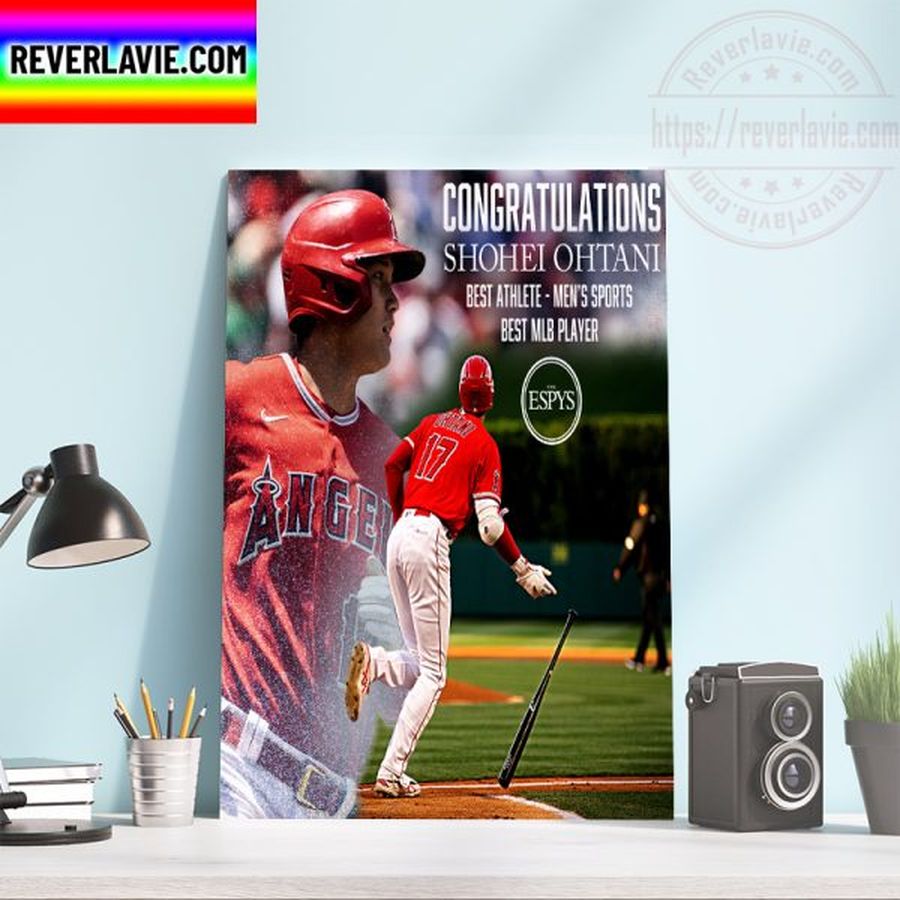 Shohei Ohtani Winner The Best MLB Player and Best Athlete Men’s Sports Awards Home Decor Poster Canvas