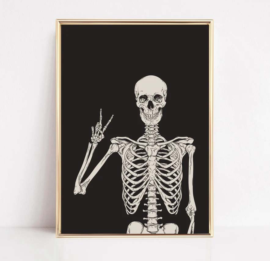 Skeleton Halloween Decor Poster