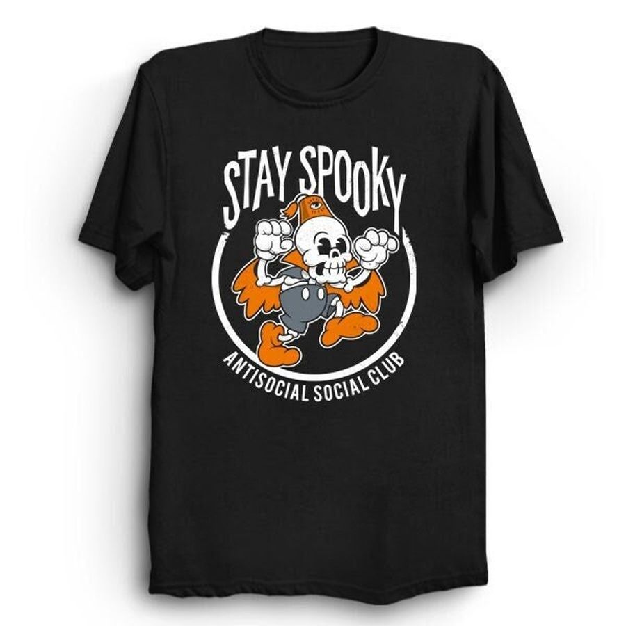 Skeleton Stay Spooky Vintage Cartoon Creepy Cute Vintage Cartoon Horror Rubber Hose Skeleton Unisex T-Shirt