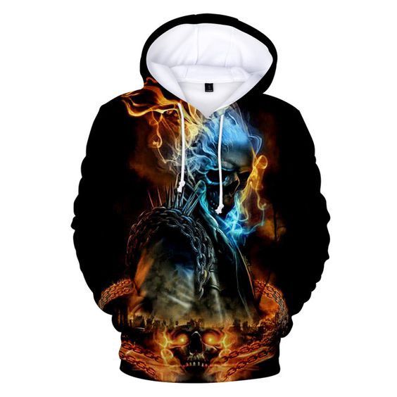 Skull Themed Pullover And Zippered Hoodies Custom 3D Skull Themed Graphic Printed 3D Hoodie All Over Print Hoodie For Men For Women