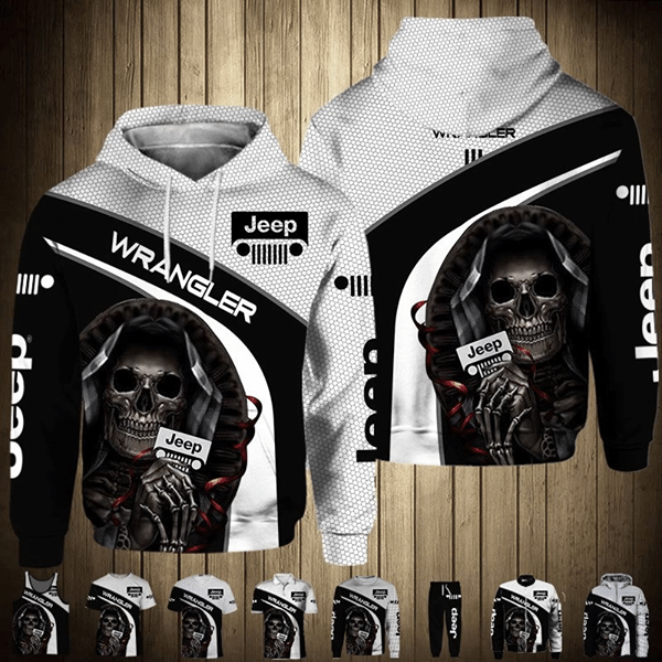 Skull Wrangler Jeep Living My Way 3D Hoodie For Men For Women All Over Printed Hoodie