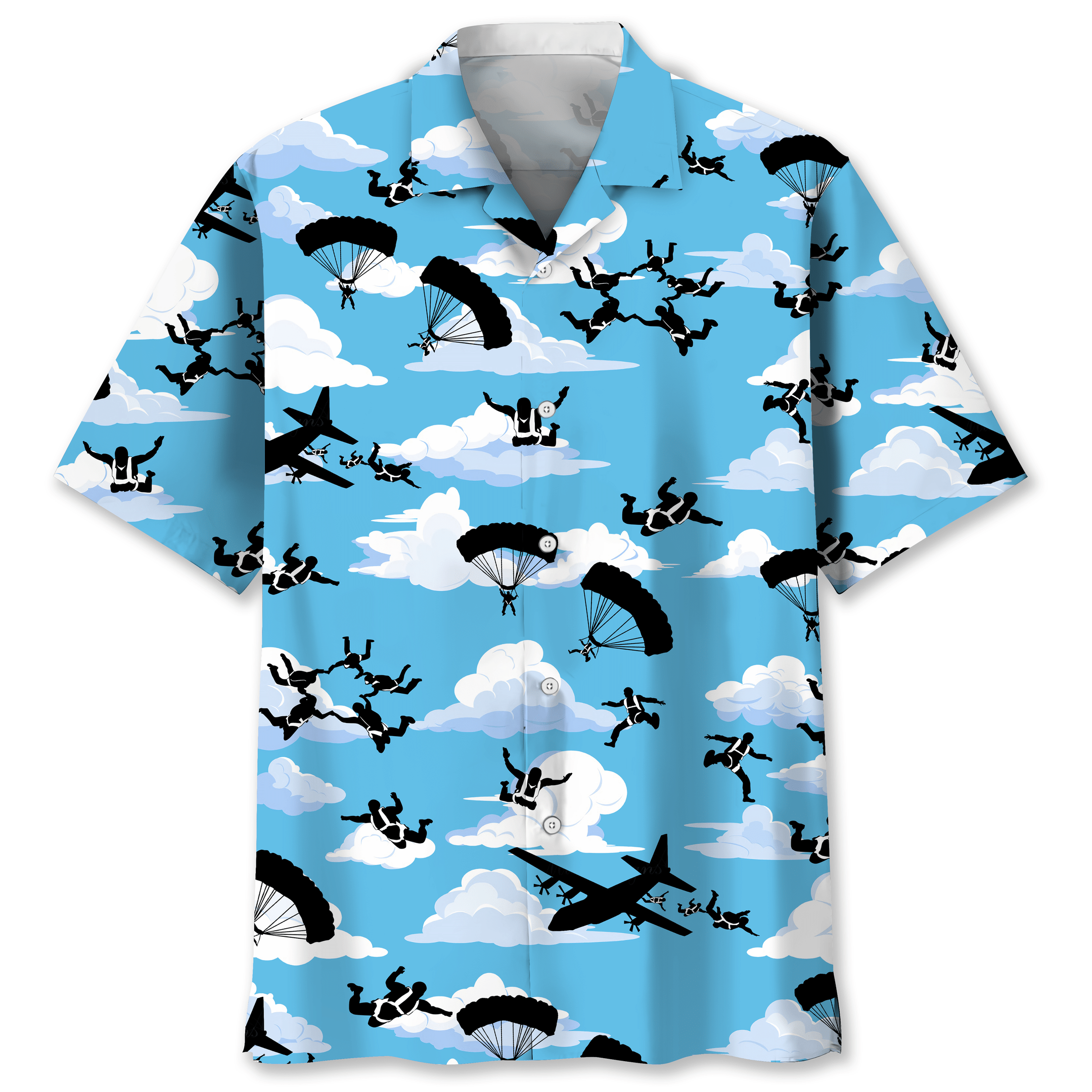 Skydiving Blue Sky Hawaiian Shirt