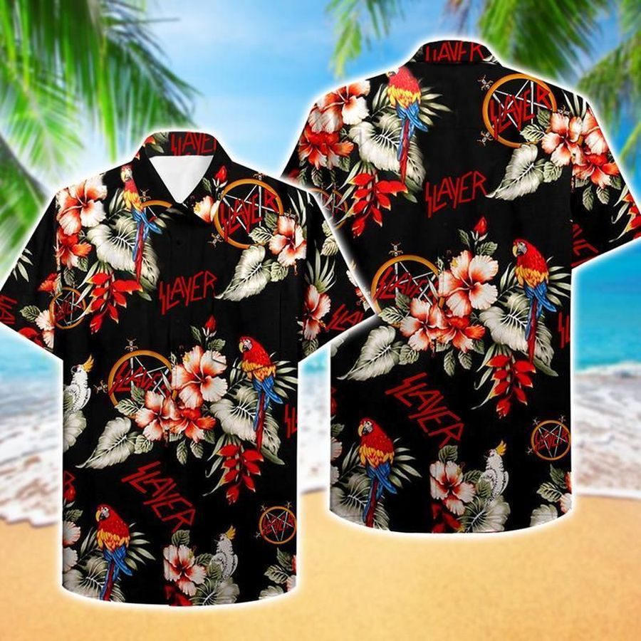 SLA band Parrot Hawaiian Aloha Shirts, SLA logo Short Sleeve Shirt, Hawaiian shirts for Men Women T106