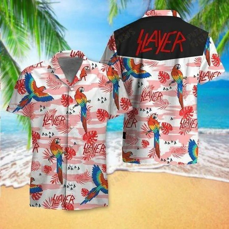 Slayer Hawaiian IV Graphic Print Short Sleeve Hawaiian Casual Shirt N98 - 5345