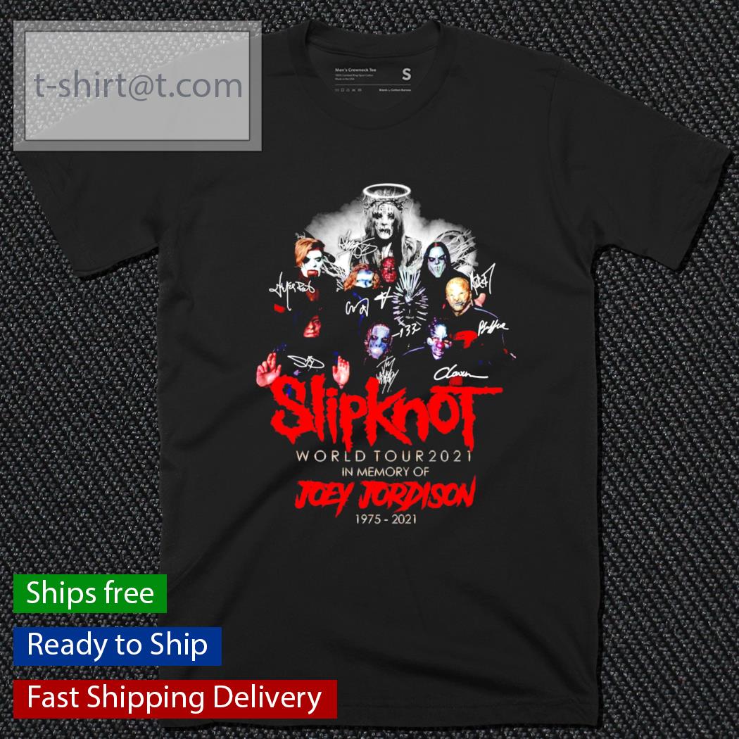 Slipknot world tour 2021 in memory of Joey Jordison signature t-shirt