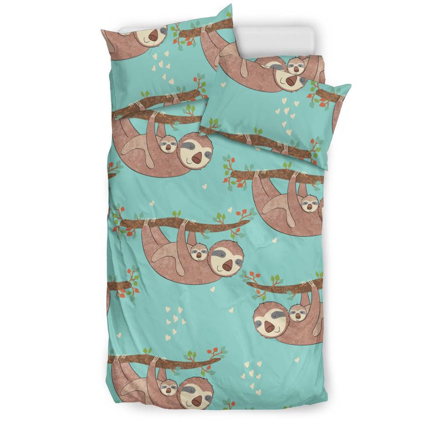 Sloth Mom and baby Pattern Bedding Set