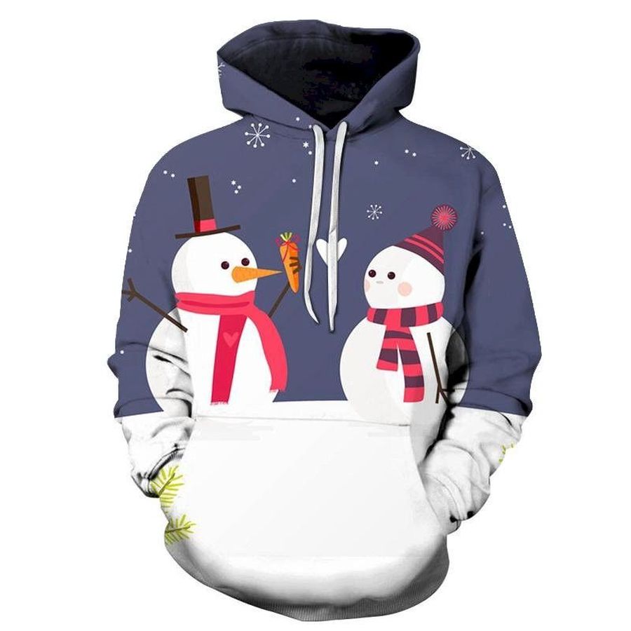 Snowman In Love Christmas Hoodie Sweatshirt Hoodie Pullover Custom