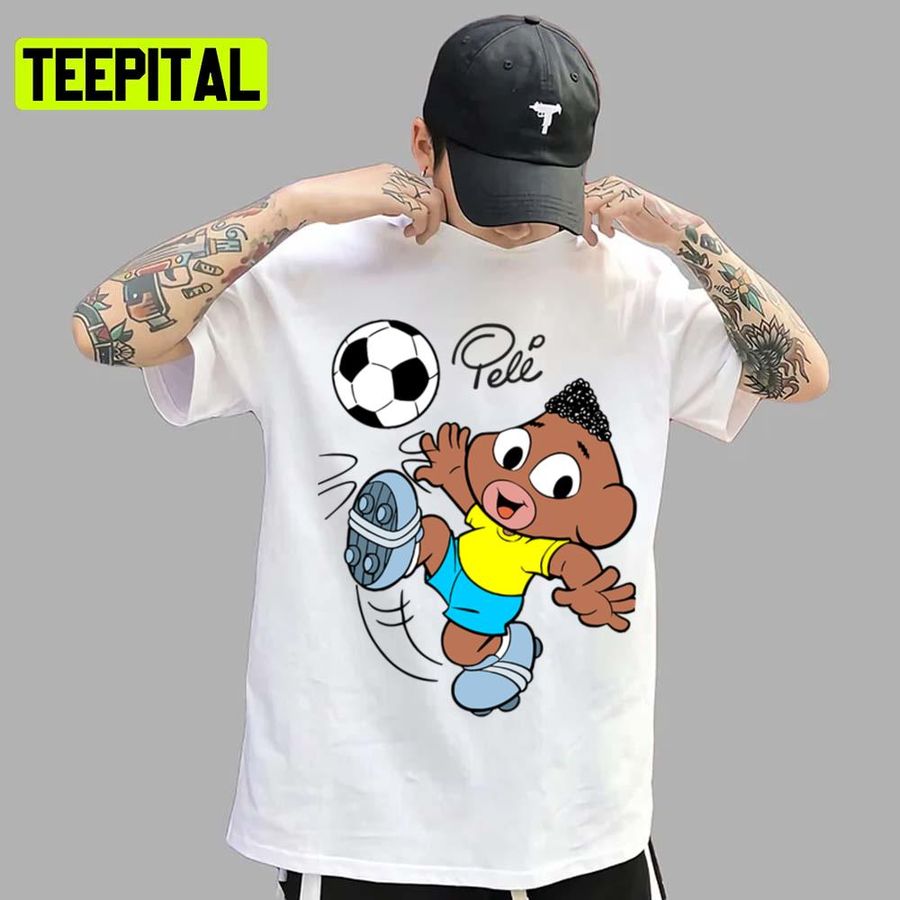 Soccer Player Kid Vers Legend Pele Unisex T-Shirt