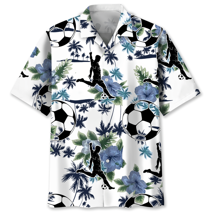 Soccer White Nature Hawaiian Shirt.png