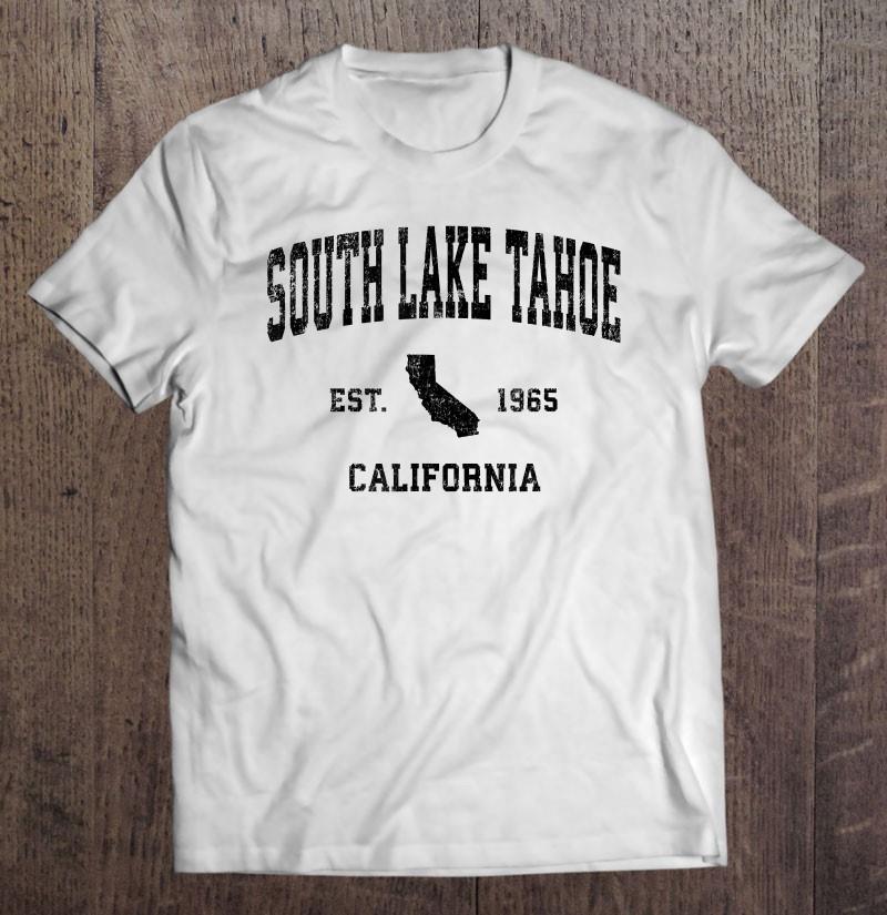 South Lake Tahoe California Ca Vintage Sports Design Black T-shirt
