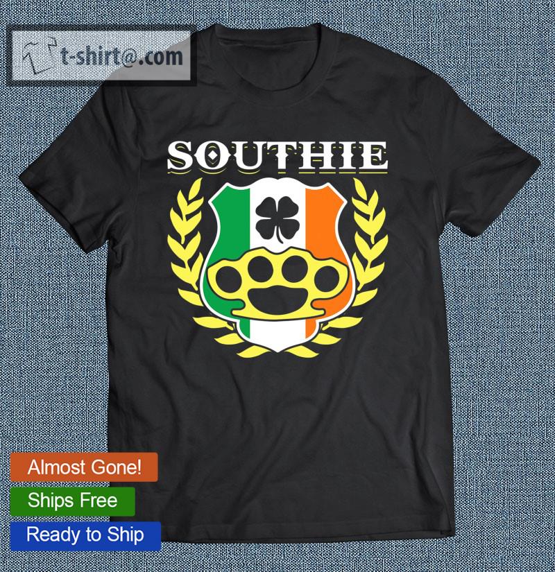 Southie Brass Knuckle Irish Flag St .Patrick’s Day Cool Pun T-shirt
